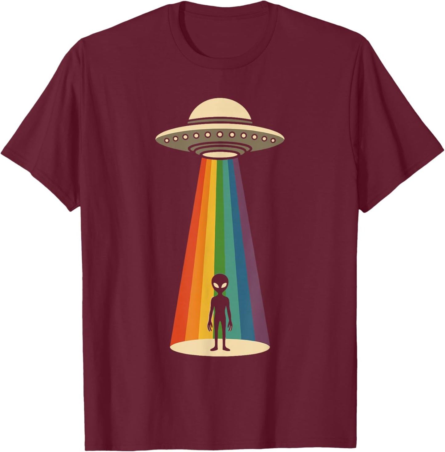 UFO Alien Abduction Extraterrestrial Vintage Aliens Lover T-Shirt - T-Shirt | Maroon