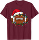 Boys Christmas Football Kids Football Christmas Women Men T-Shirt - T-Shirt | Maroon