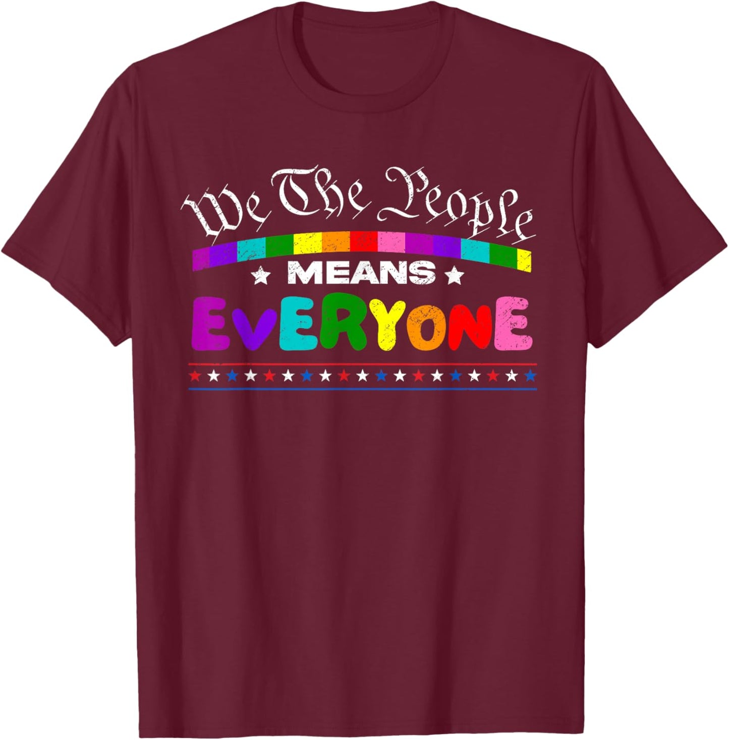 Equality Human Rights LGBTQ Gay Lesbian Pride Ally Men Women T-Shirt - T-Shirt | Maroon