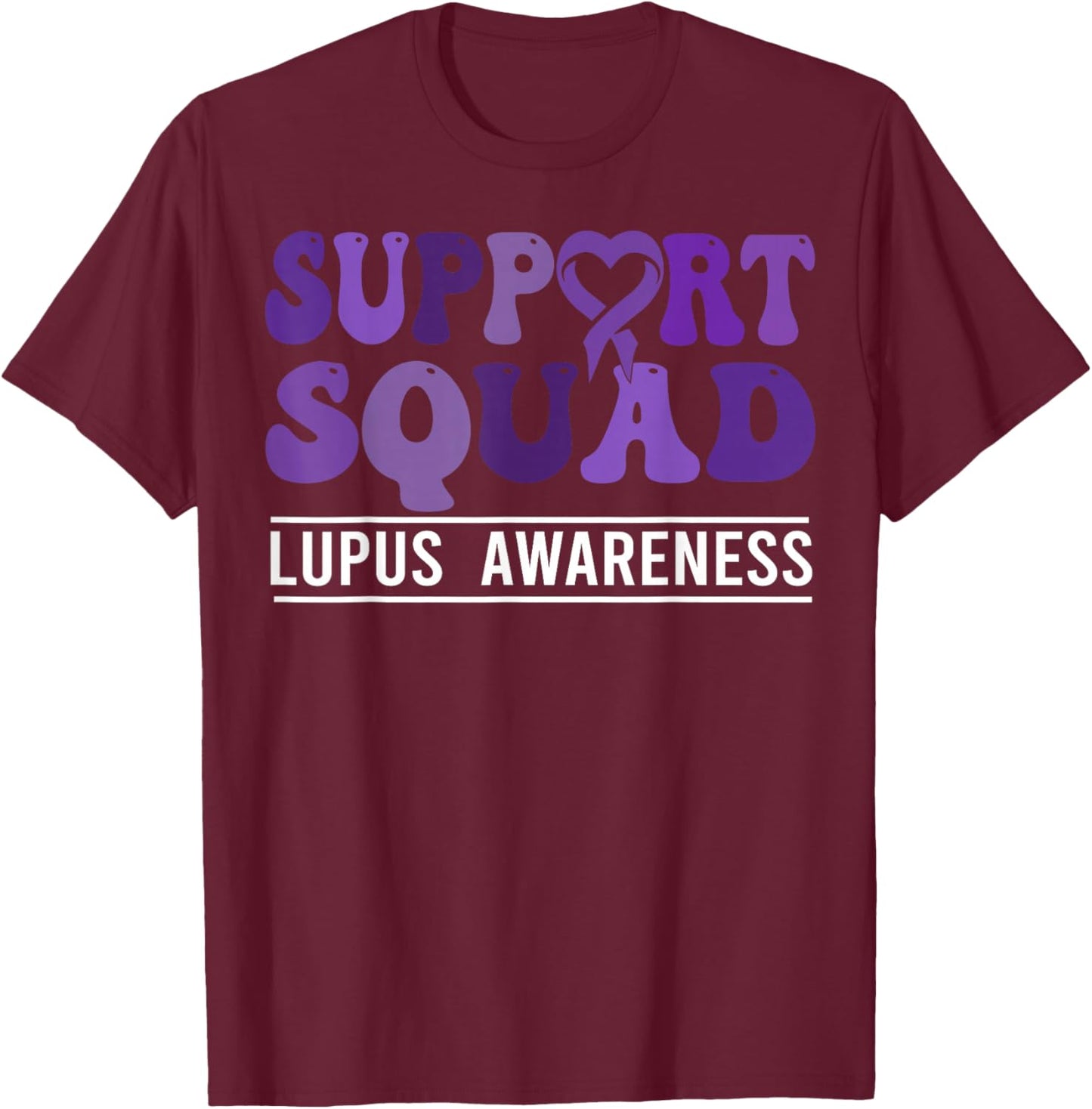 Lupus Awareness Support Retro Women Lupus Awareness Warrior T-Shirt - T-Shirt | Maroon