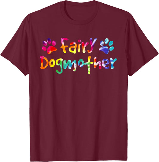 Fairy Dog Mother Shirt, Puppy Paw Mom Tie Dye T-Shirt - T-Shirt | Maroon
