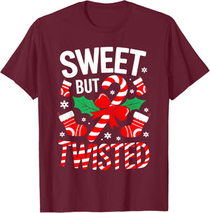 Sweet But Twisted Shirt Men Women Kids Christmas Candy Cane T-Shirt - T-Shirt | Maroon