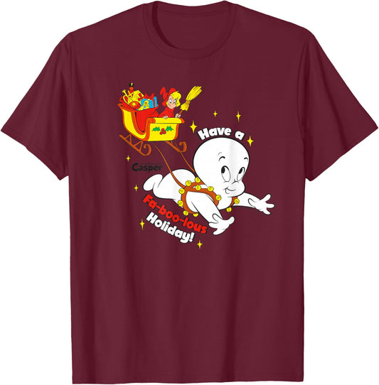 Casper the Friendly Ghost Have A Fab-boo-lous Holiday T-Shirt - T-Shirt | Maroon