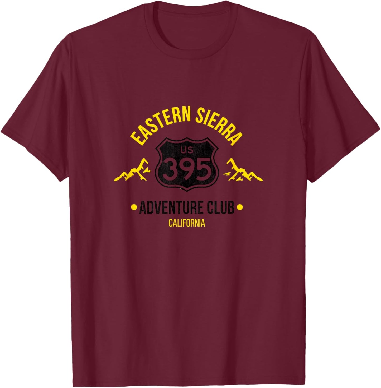 Eastern Sierra Hiking Adventure California Highway 395 T-Shirt - T-Shirt | Maroon