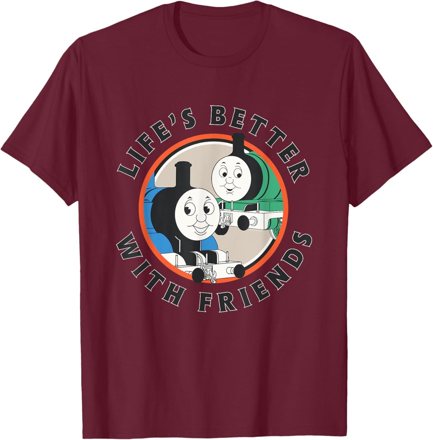 Thomas & Friends - Life's Better with Friends T-Shirt - T-Shirt | Maroon