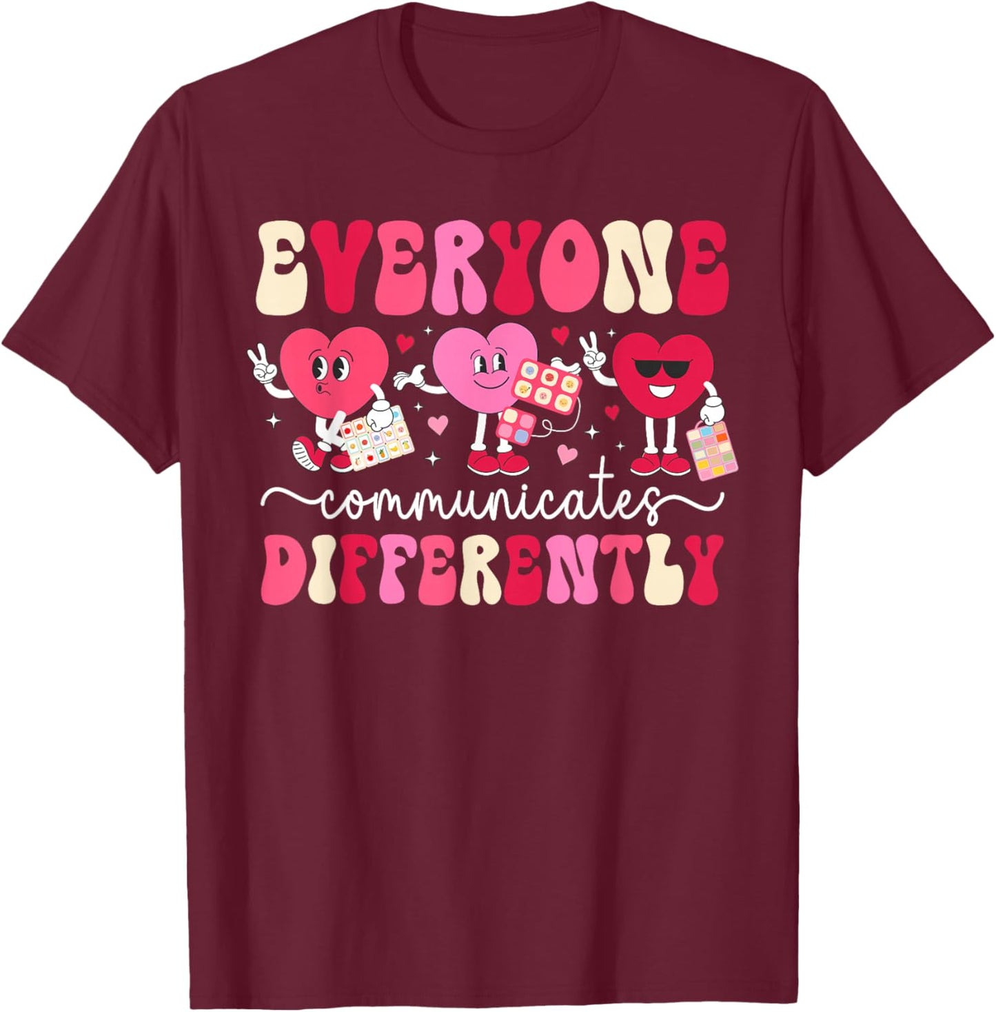 Valentine SLP Valentines Day Speech Language Pathologist T-Shirt - T-Shirt | Maroon