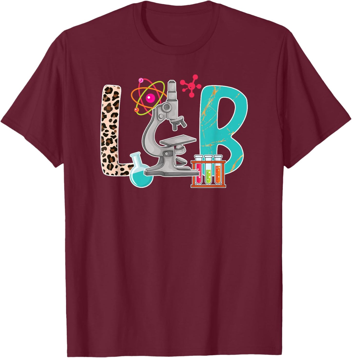 Lab Leopard Laboratory Technician Lab Technologist T-Shirt - T-Shirt | Maroon