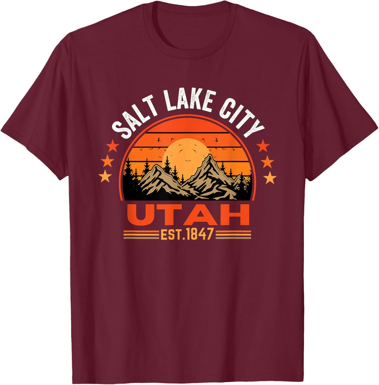 Salt Lake City Utah UT Vintage T-Shirt - T-Shirt | Maroon