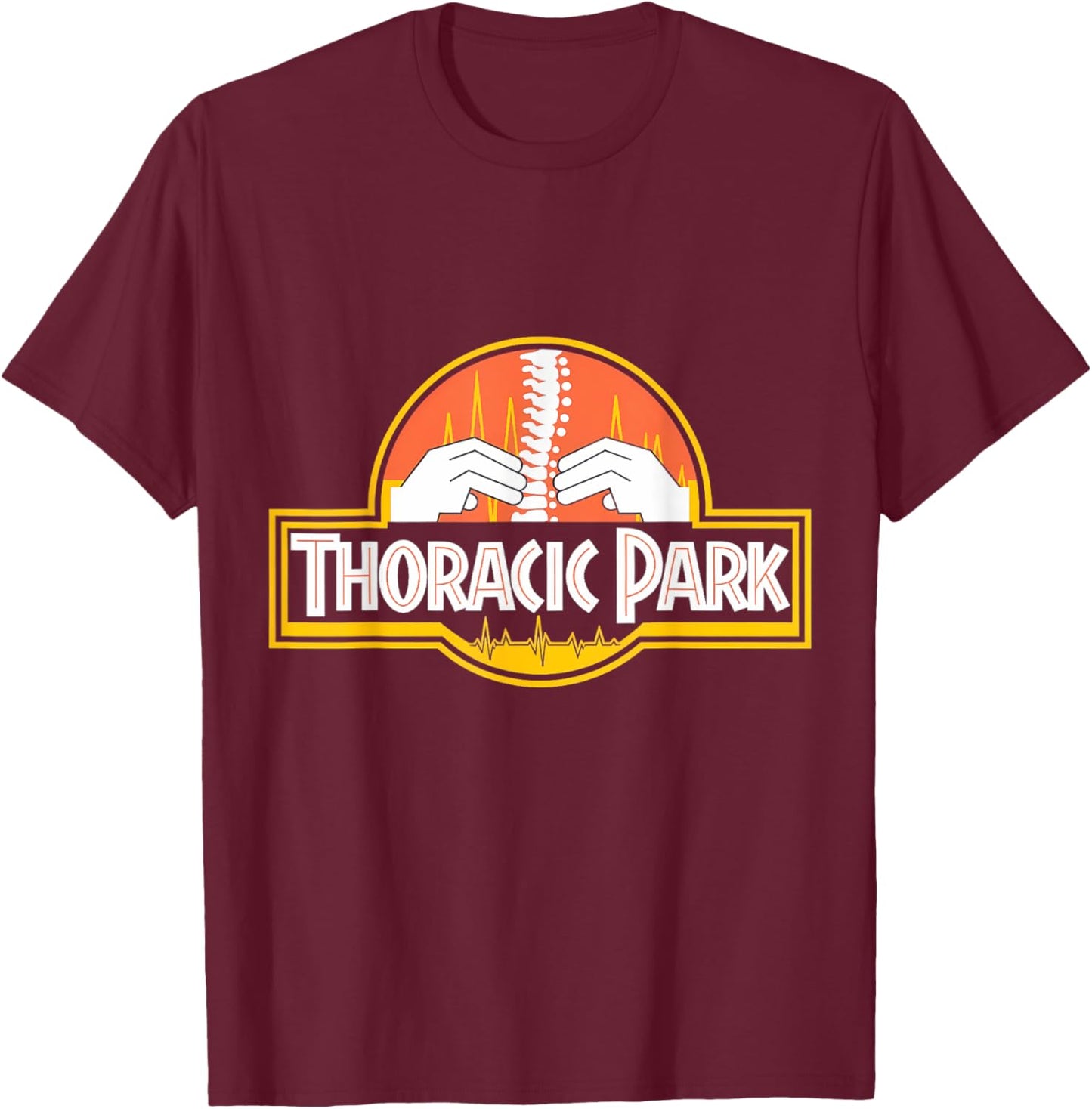 Thoracic Spine Park Chiropractor Orthopedist T-Shirt - T-Shirt | Maroon