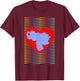 Venezuela map in heart, Venezuelan Chromatic Background Art T-Shirt - T-Shirt | Maroon
