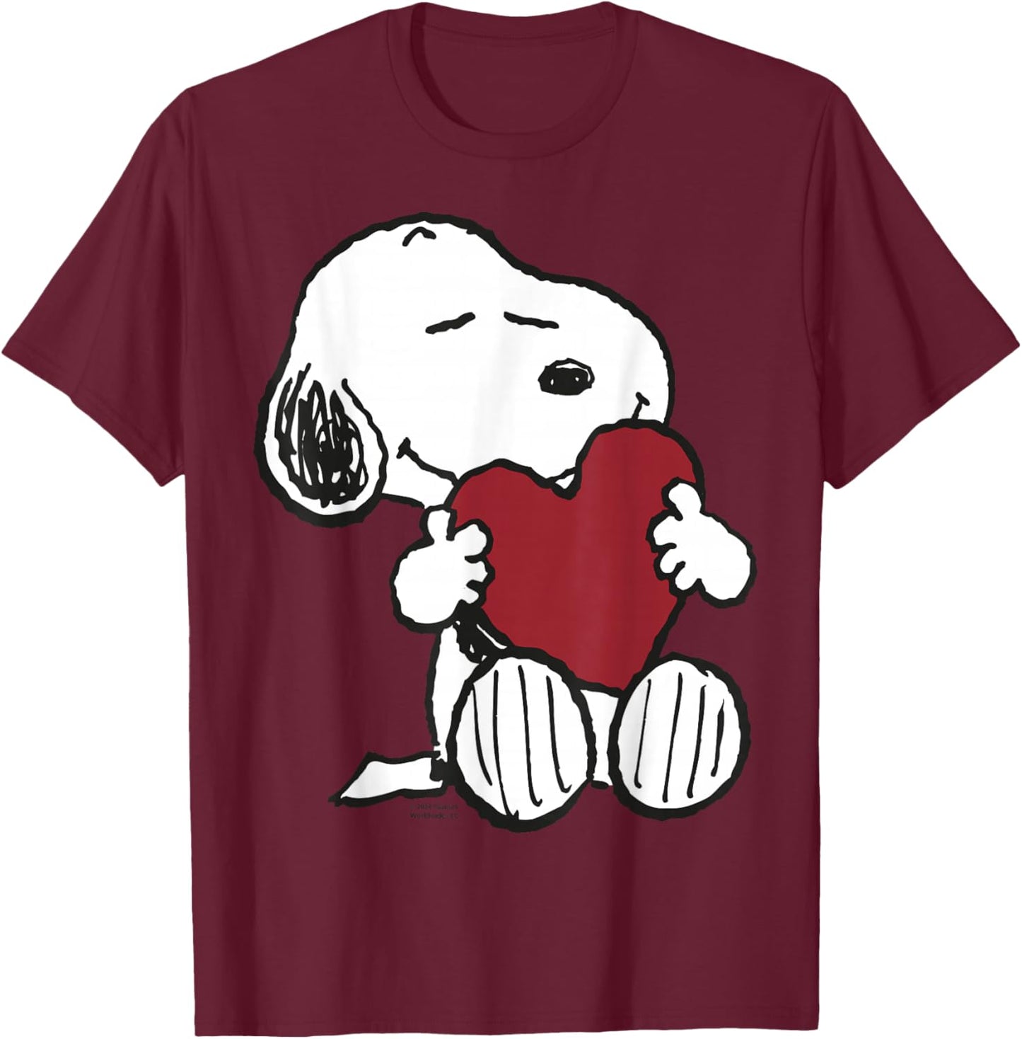 Peanuts - Snoopy I Love You T-Shirt - T-Shirt | Maroon