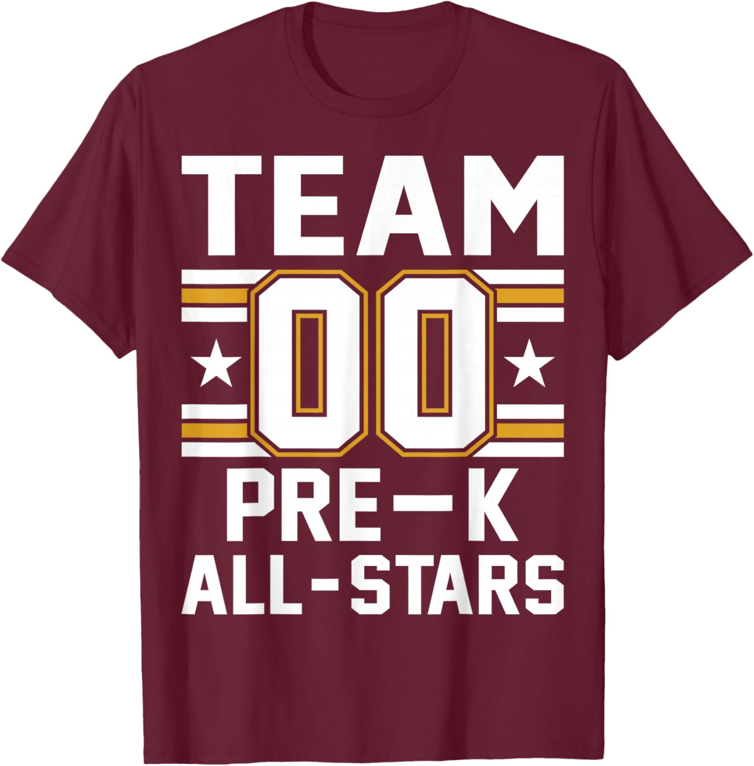 Kids Sports Preschool Team Pre-K All Stars Jersey T-Shirt - T-Shirt | Maroon