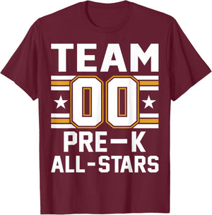 Kids Sports Preschool Team Pre-K All Stars Jersey T-Shirt - T-Shirt | Maroon