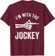 I'm with The Jockey Funny Halloween Couple Costume Party T-Shirt - T-Shirt | Maroon