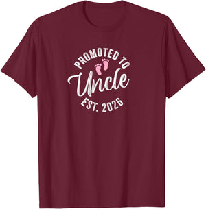 Promoted to Uncle 2026 T-Shirt - T-Shirt | Maroon