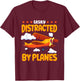Airplane Lover Easily Distracted By Planes Kids T-Shirt - T-Shirt | Maroon