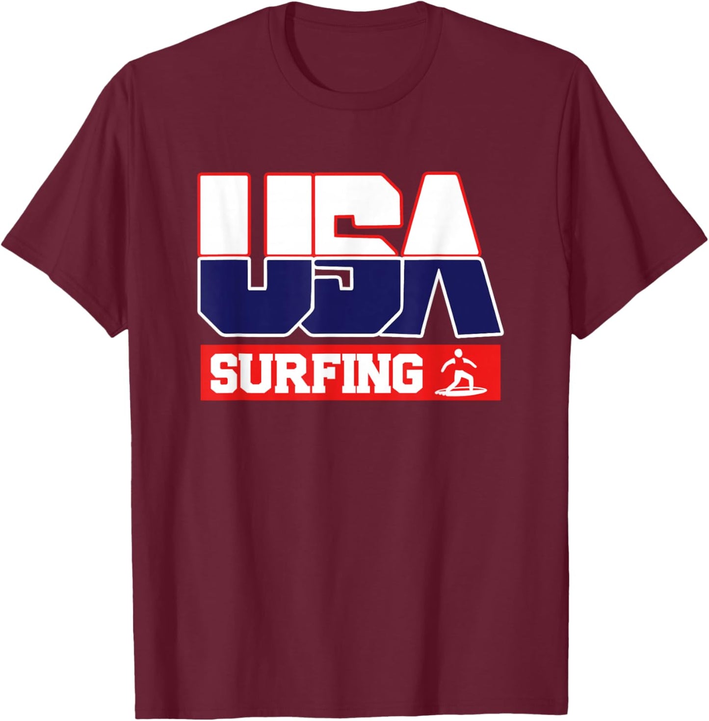 USA Team Surfing - men & women American sports T-Shirt - T-Shirt | Maroon
