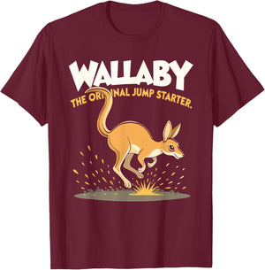 Wallaby Australian Wildlife Marsupial Nature Explorer Design T-Shirt - T-Shirt | Maroon