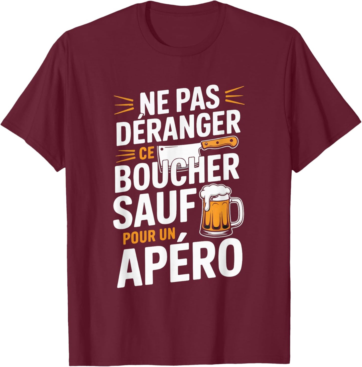 Butcher Men's Aperitif Humour Gift Funny Beer T-Shirt - T-Shirt | Maroon