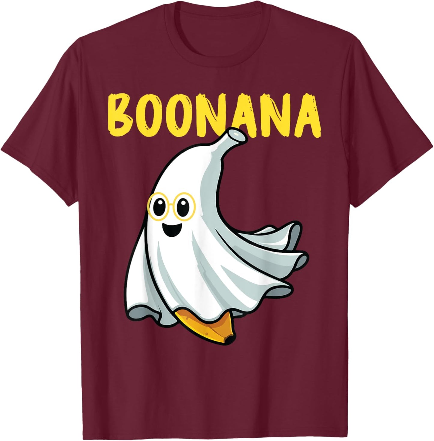 Cute Boonana Ghost Funny Banana Halloween Men Women Kids T-Shirt - T-Shirt | Maroon