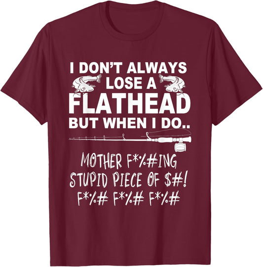 Flathead Catfish cat fishing T-Shirt - T-Shirt | Maroon