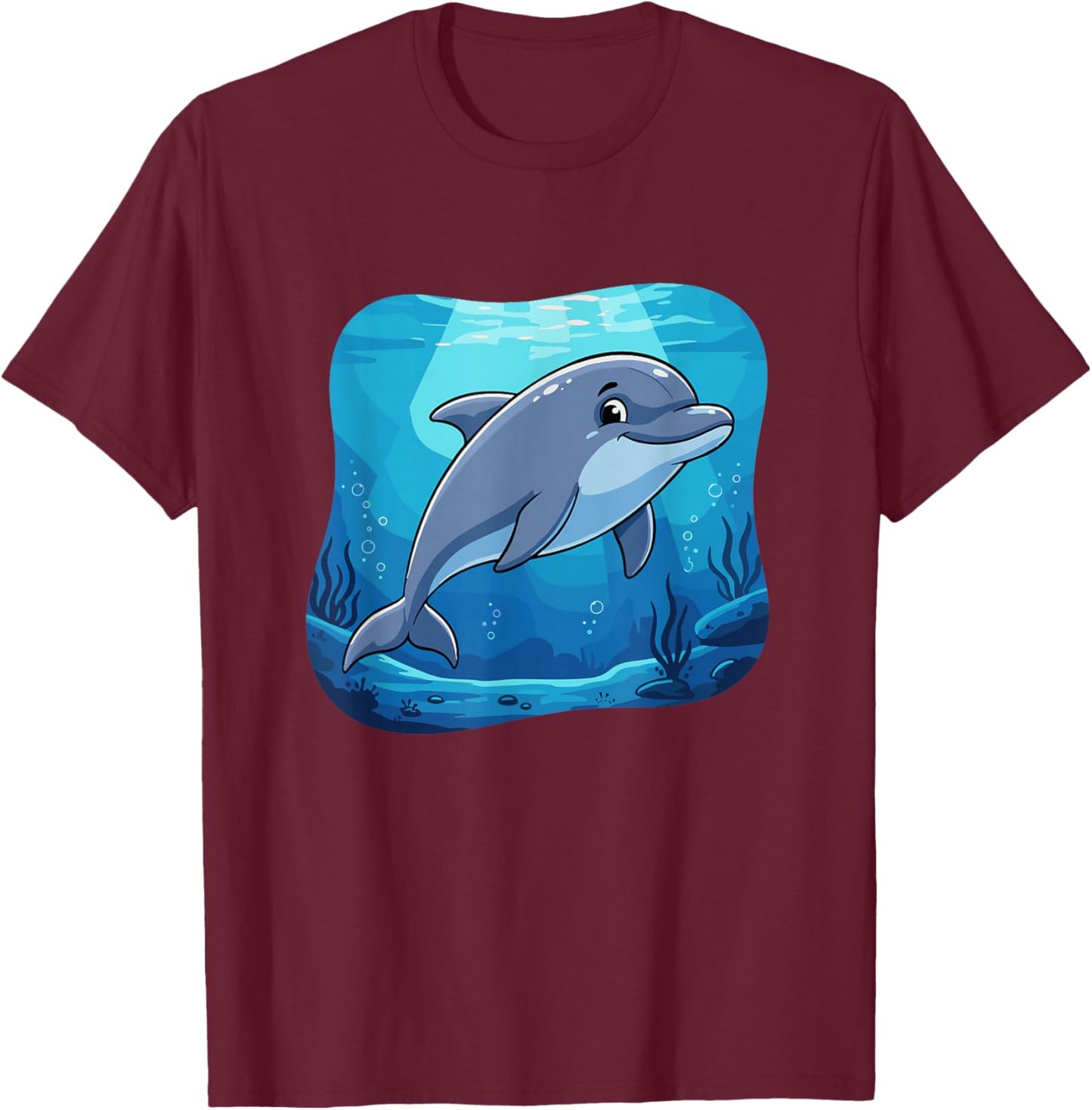 Scène sous-Marine de Dauphin Souriant pour Enfants T-Shirt - T-Shirt | Maroon