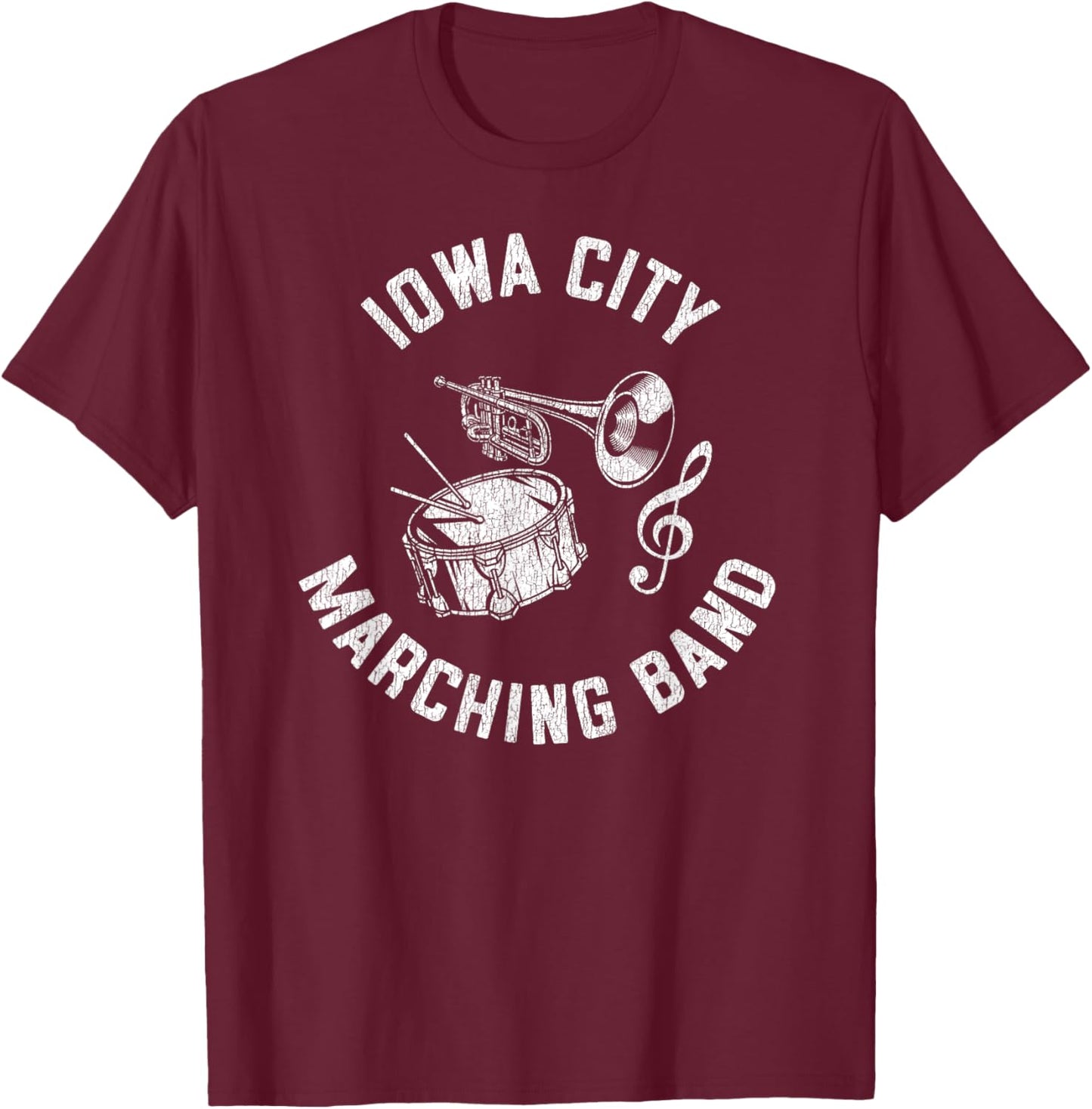 Iowa City Marching Band Vintage Classic Music Distressed T-Shirt - T-Shirt | Maroon