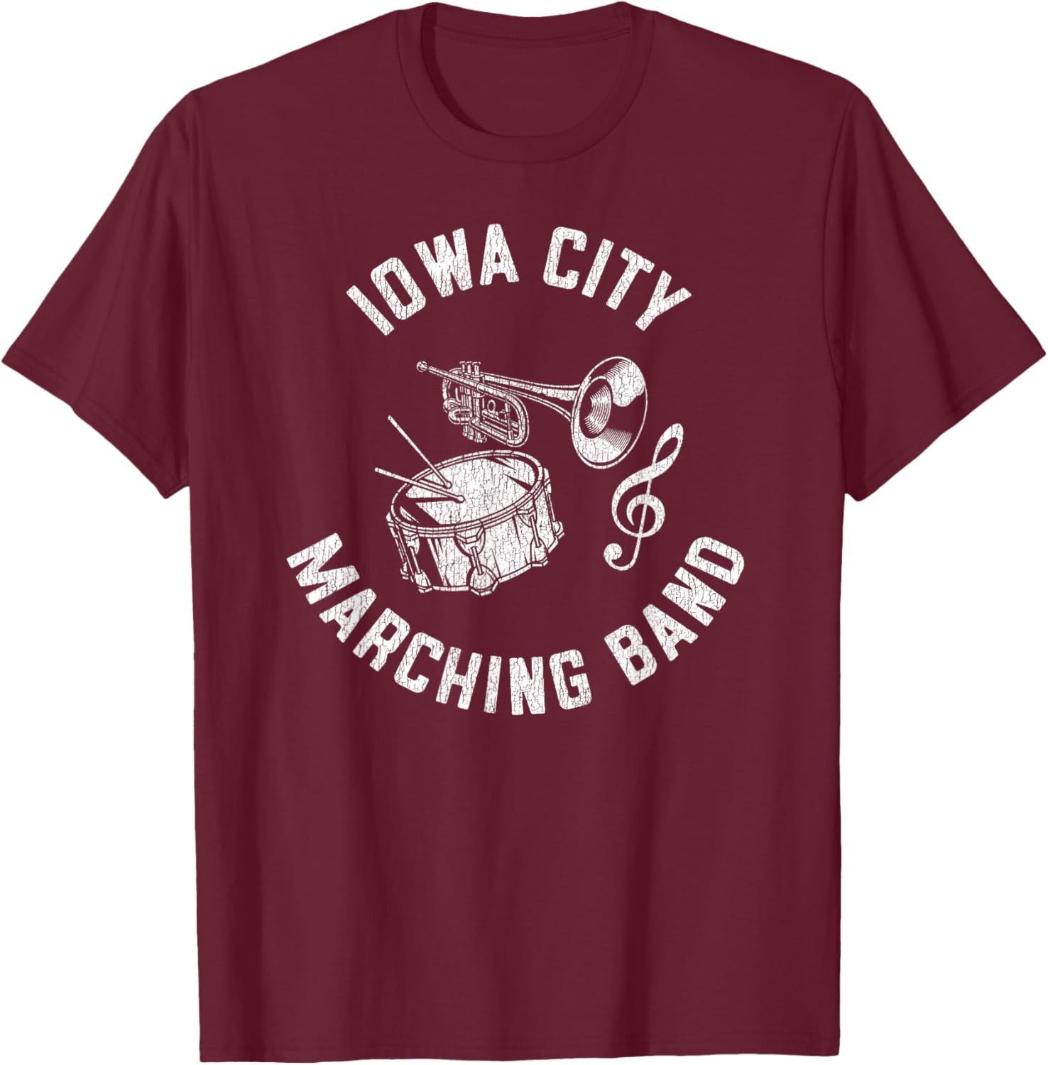 Iowa City Marching Band Vintage Classic Music Distressed T-Shirt - T-Shirt | Maroon