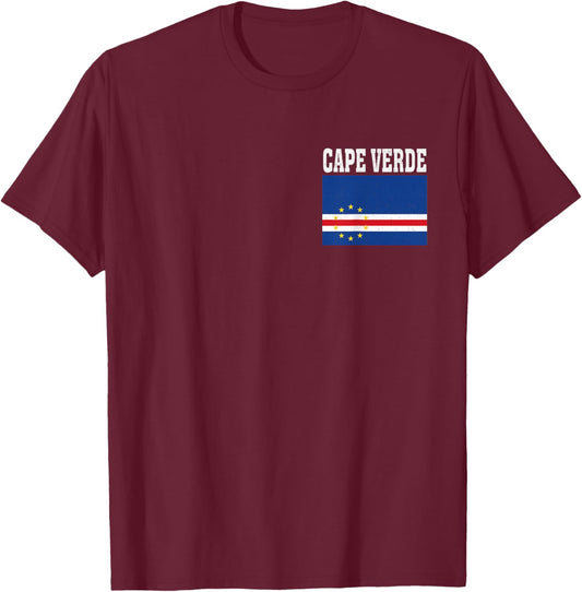 Cape Verde Flag Patriotic National Roots Souvenir T-Shirt - T-Shirt | Maroon