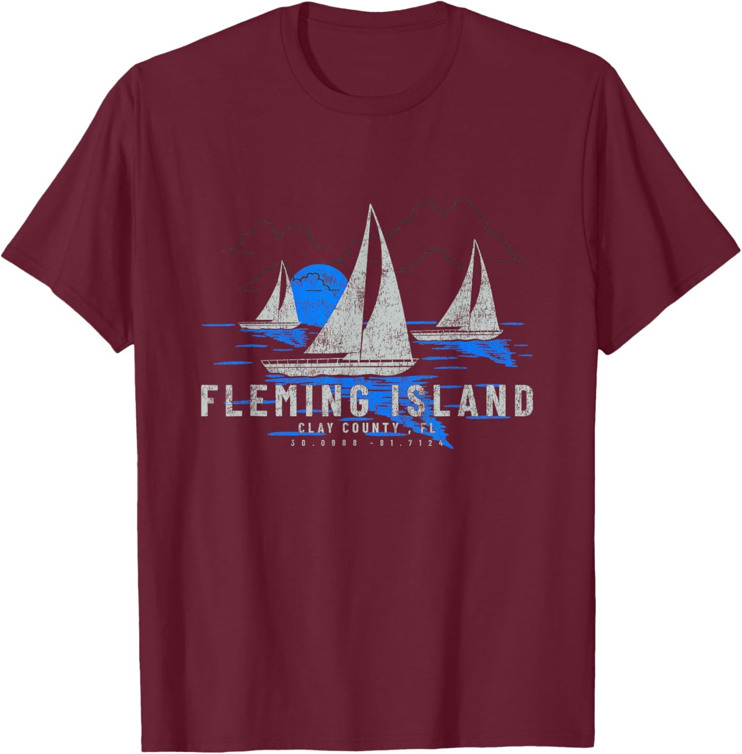 Fleming Island Florida Yachting Souvenir Fleming Island T-Shirt - T-Shirt | Maroon