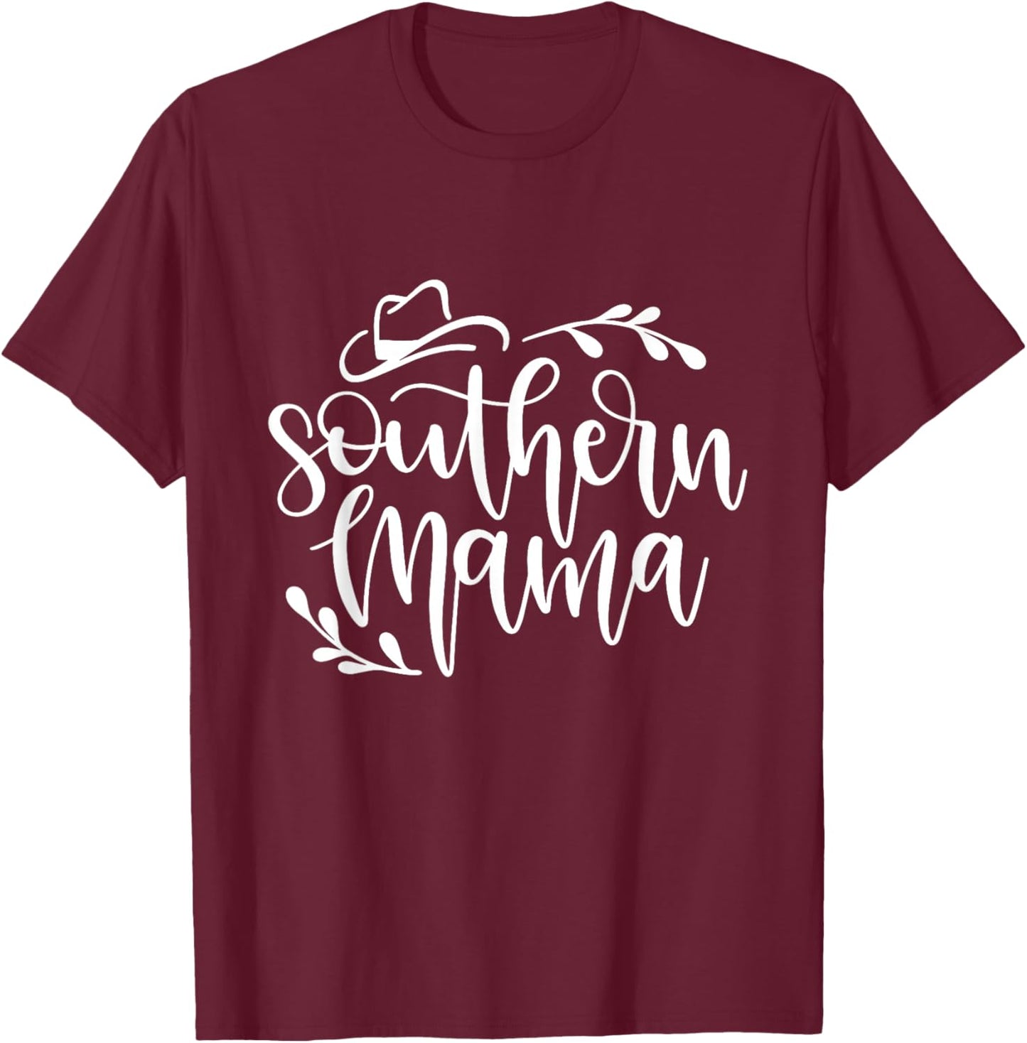 Southern Mama Cowboy Hat Funny Southern Mom T-Shirt - T-Shirt | Maroon