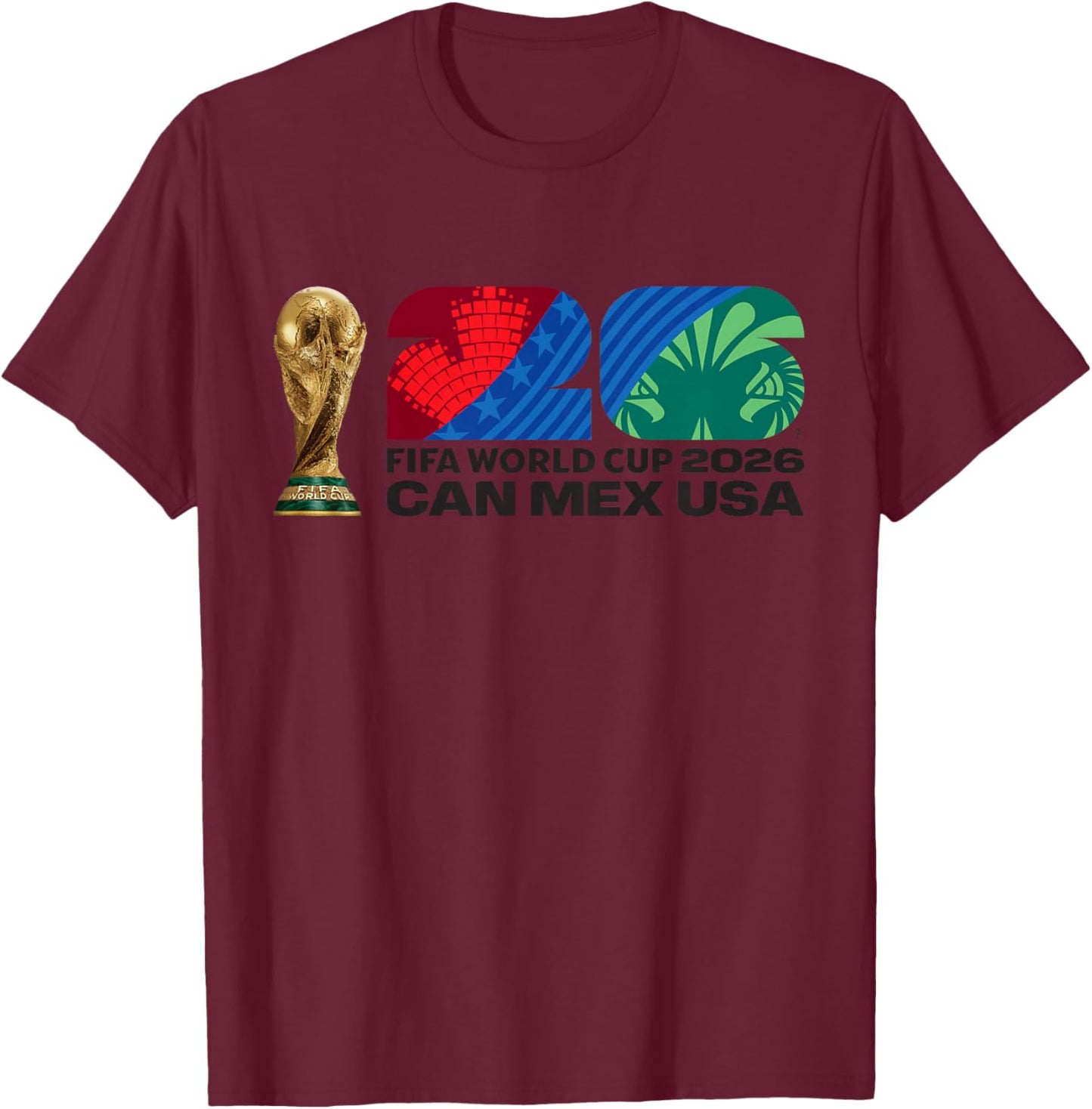 Kids FIFA World CUP26 FIFA Host Country Trophy Color T-Shirt - T-Shirt | Maroon