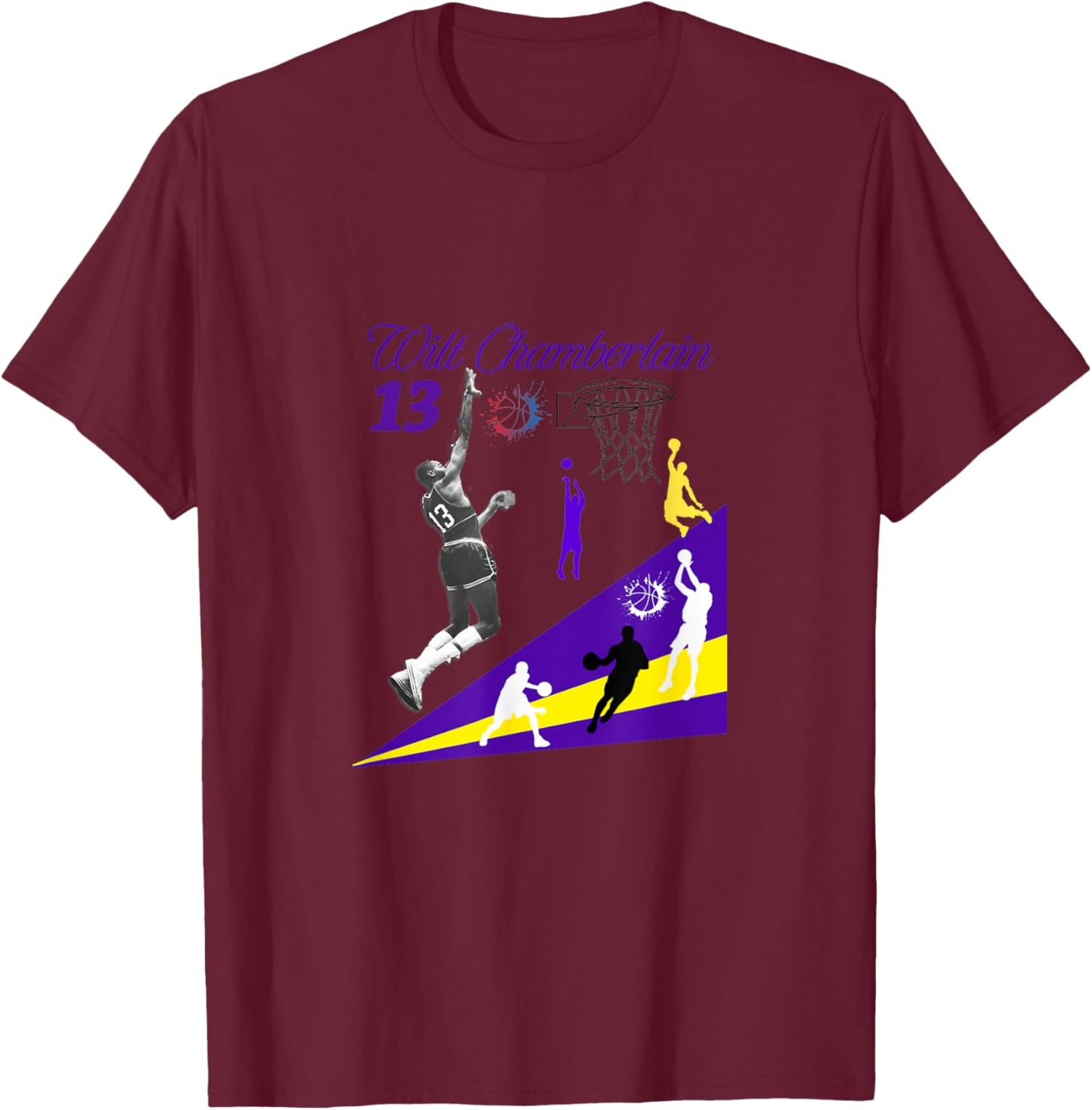 Wilt Chamberlain_NBA_001 T-Shirt - T-Shirt | Maroon