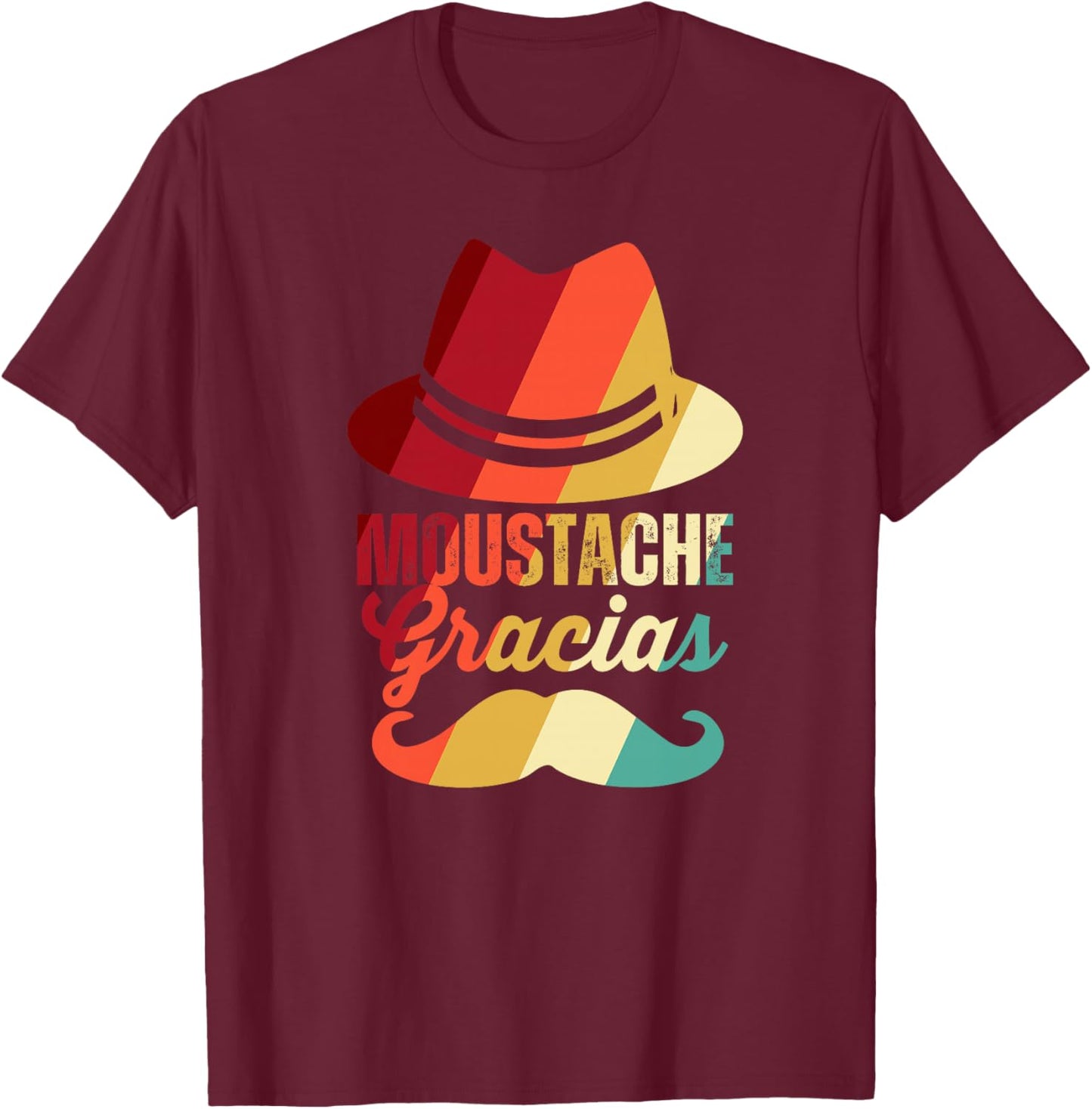 Moustache Papa Moustache Lover Fête des Pères Moustache Gracias Haut de Gamme T-Shirt - T-Shirt | Maroon