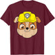 PAW Patrol Rubble Face T-Shirt - T-Shirt | Maroon