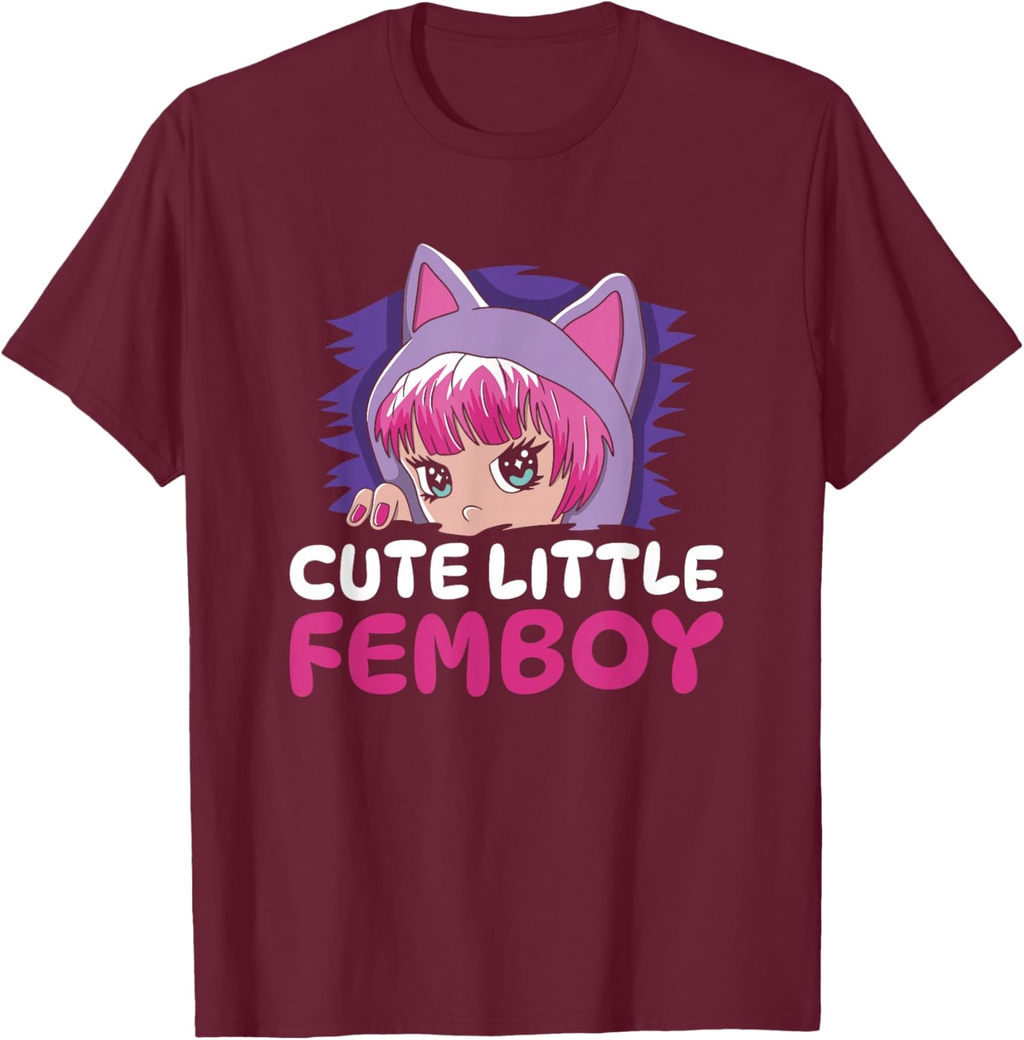 Anime Kawaii Japan - Cosplay Japanese Manga Femboy Anime T-Shirt - T-Shirt | Maroon