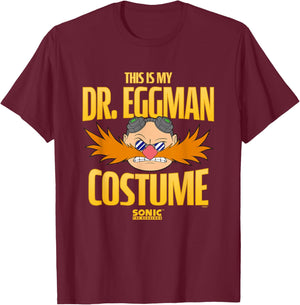Sonic The Hedgehog Halloween This Is My Dr. Eggman Costume T-Shirt - T-Shirt | Maroon