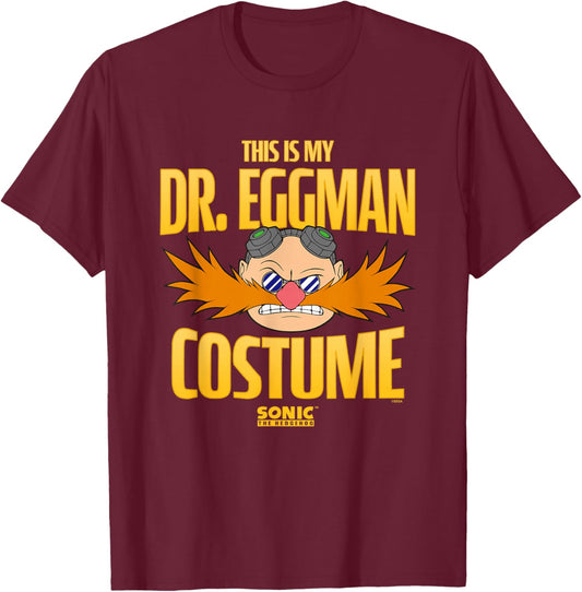 Sonic The Hedgehog Halloween This Is My Dr. Eggman Costume T-Shirt - T-Shirt | Maroon