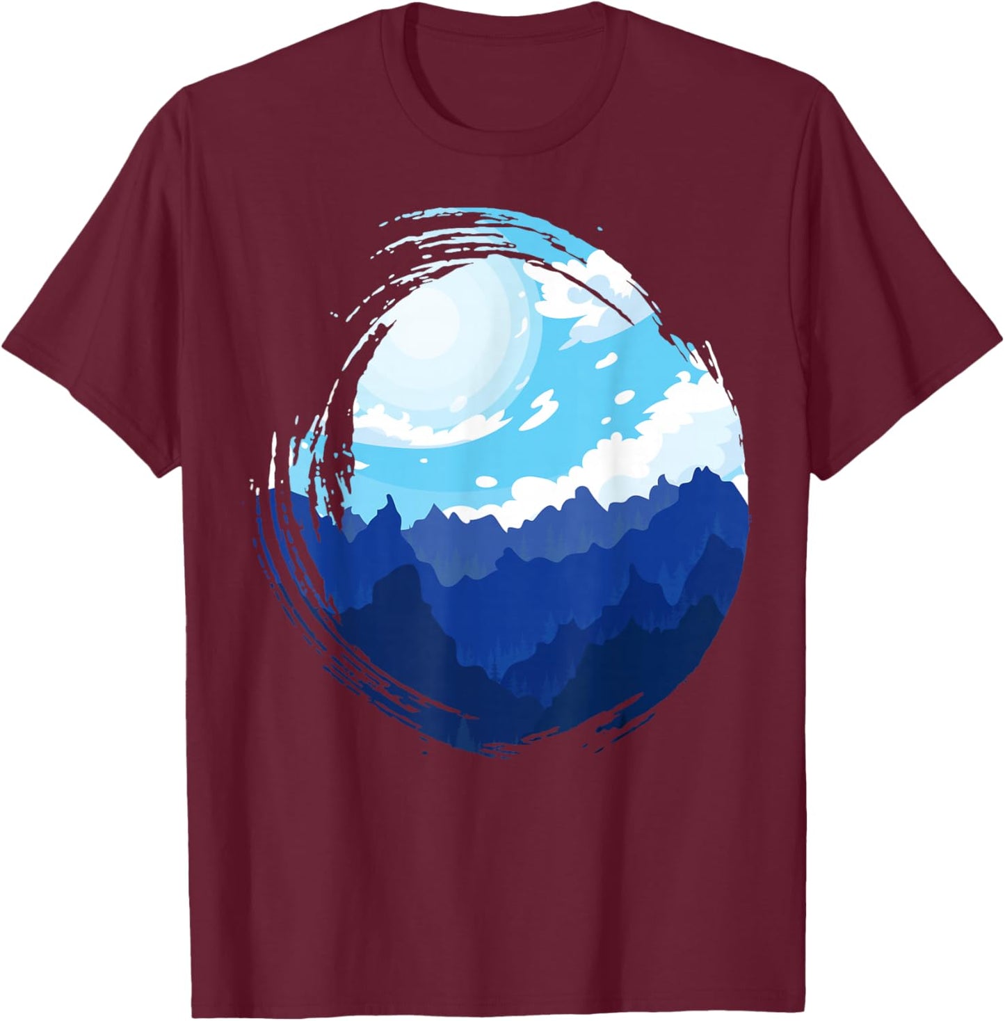 Timeless Mountain, Nature Trees and Forest T-Shirt - T-Shirt | Maroon