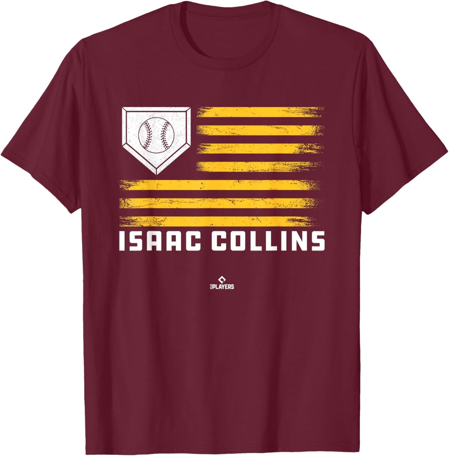 Vintage Flag Gameday Isaac Collins Prospect Baseball Fan T-Shirt - T-Shirt | Maroon