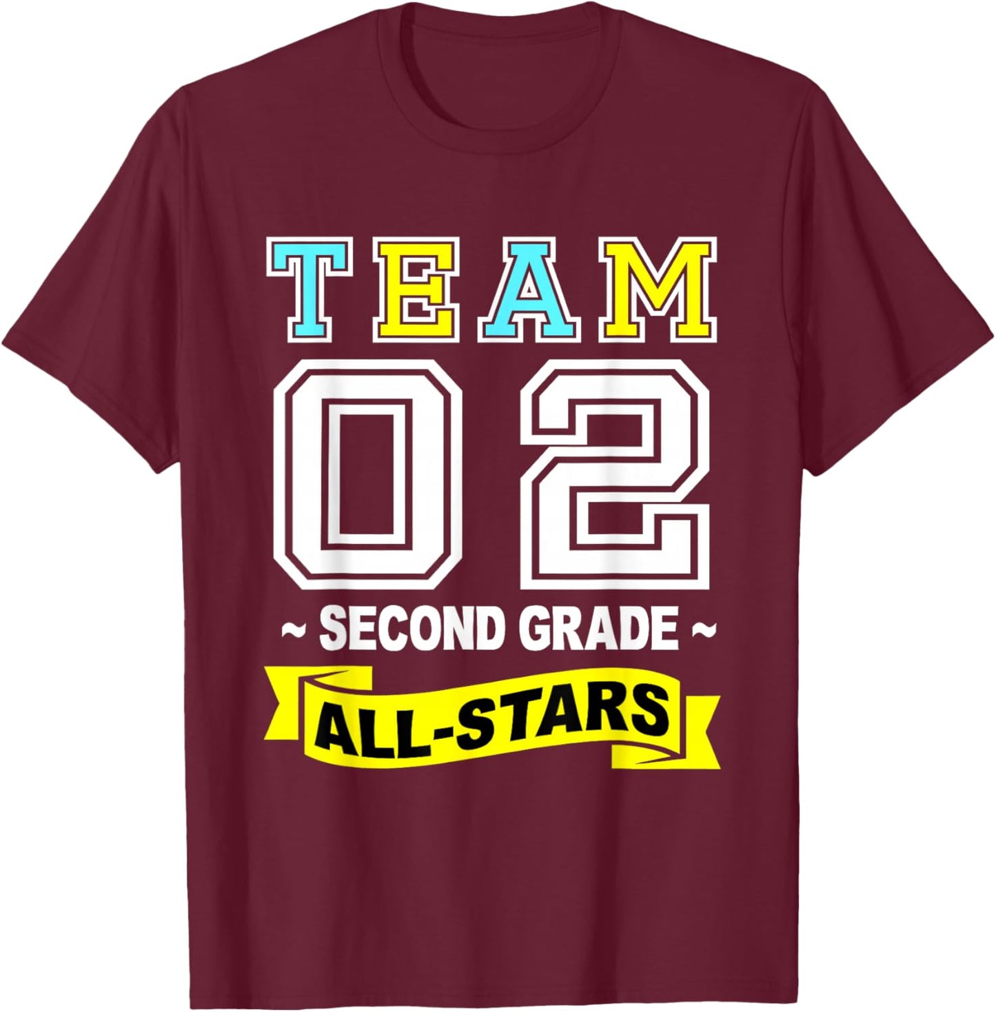 Retro Team 2nd Grade Shirt All-Stars Sport Jersey For Kids T-Shirt - T-Shirt | Maroon
