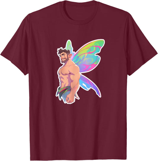 Rainbow Fairy, Pride Fae Core Design T-Shirt - T-Shirt | Maroon