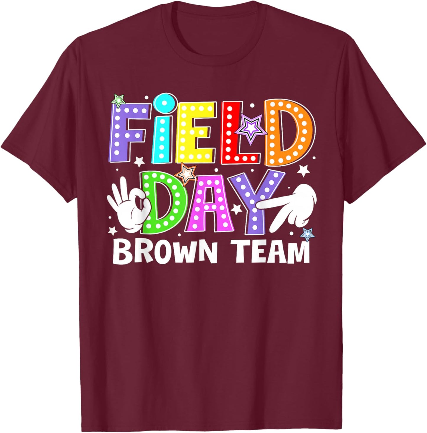 Field Day Brown Team Let The Games Begin Six Seven Meme T-Shirt - T-Shirt | Maroon
