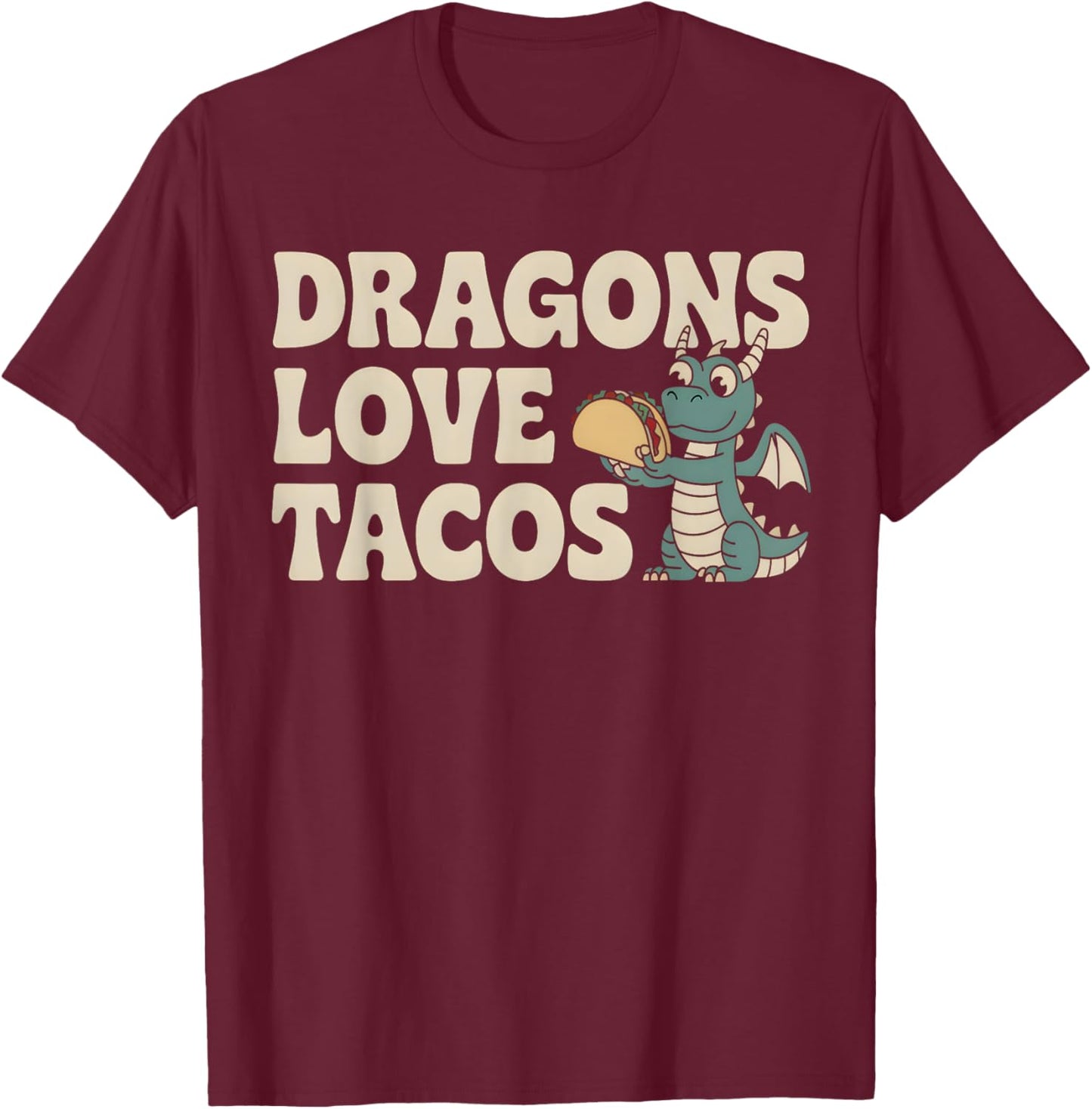 Dragons Love Tacos Cute Cinco De Mayo Mexican Food Kids Boys T-Shirt - T-Shirt | Maroon