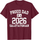 Proud Dad of a 2026 Salutatorian T-Shirt - T-Shirt | Maroon