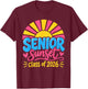 Senior Sunset Retro Graduation Class 2026 T-Shirt - T-Shirt | Maroon