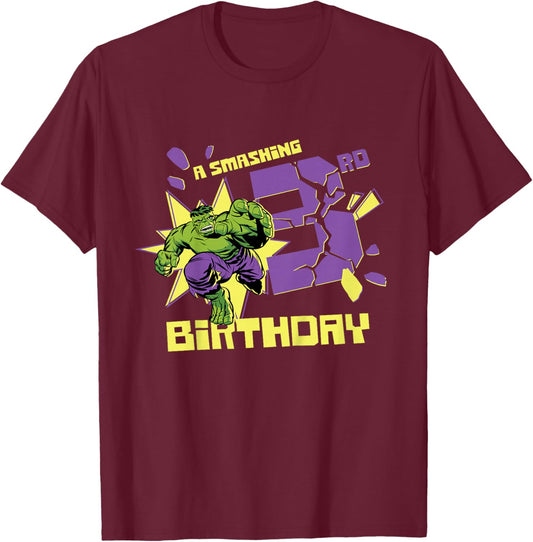 Marvel Super Heroes Hulk A Smashing 3rd Birthday Party T-Shirt - T-Shirt | Maroon
