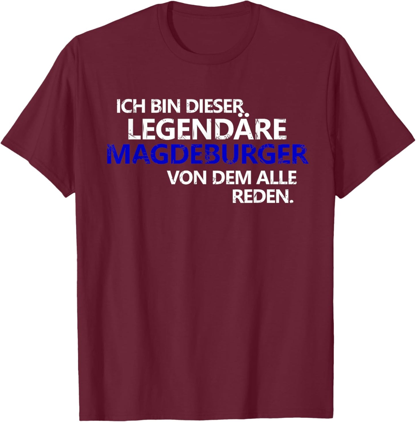 Magdeburg Legend FC Magdeburg Elbestadt Football Club T-Shirt - T-Shirt | Maroon