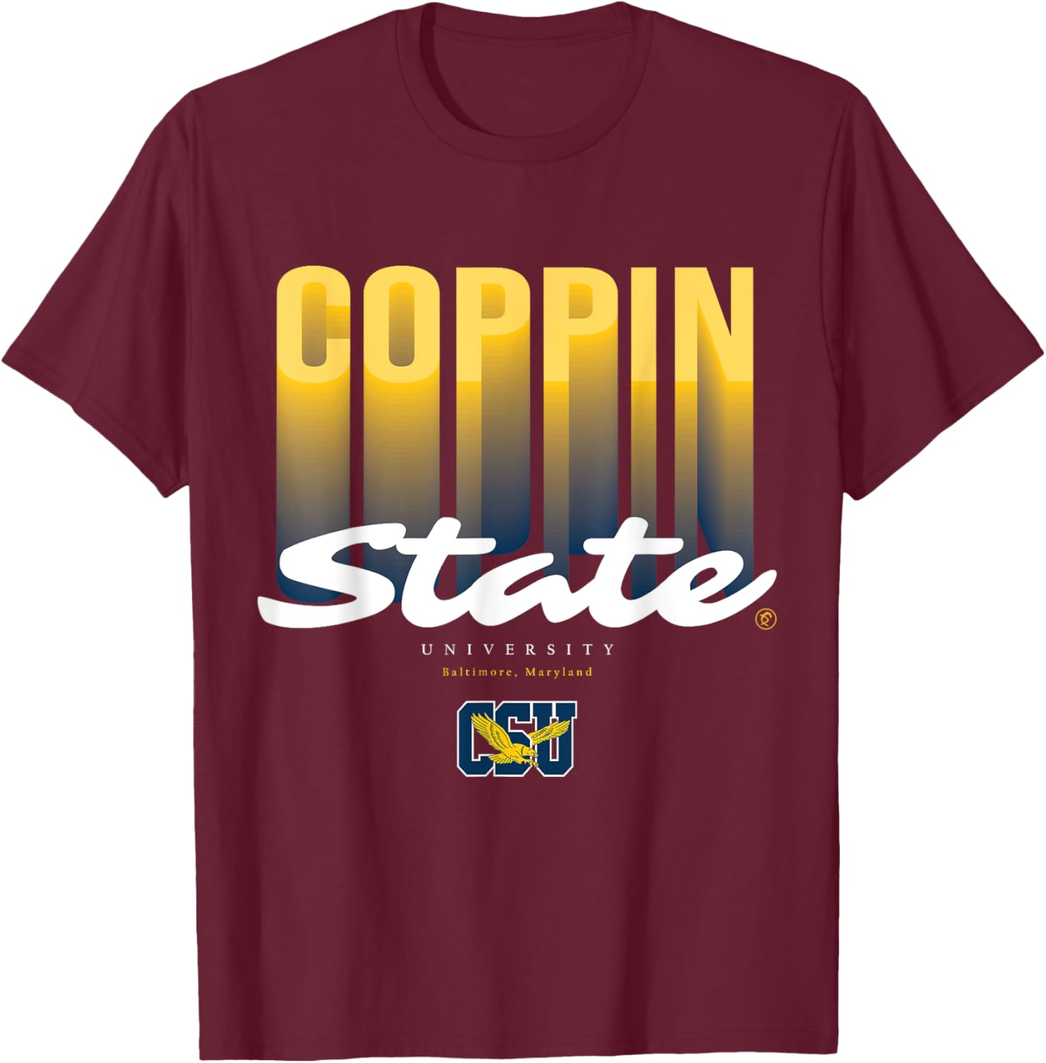 The Yard Essentials - Coppin State University - CSU Fade T-Shirt - T-Shirt | Maroon