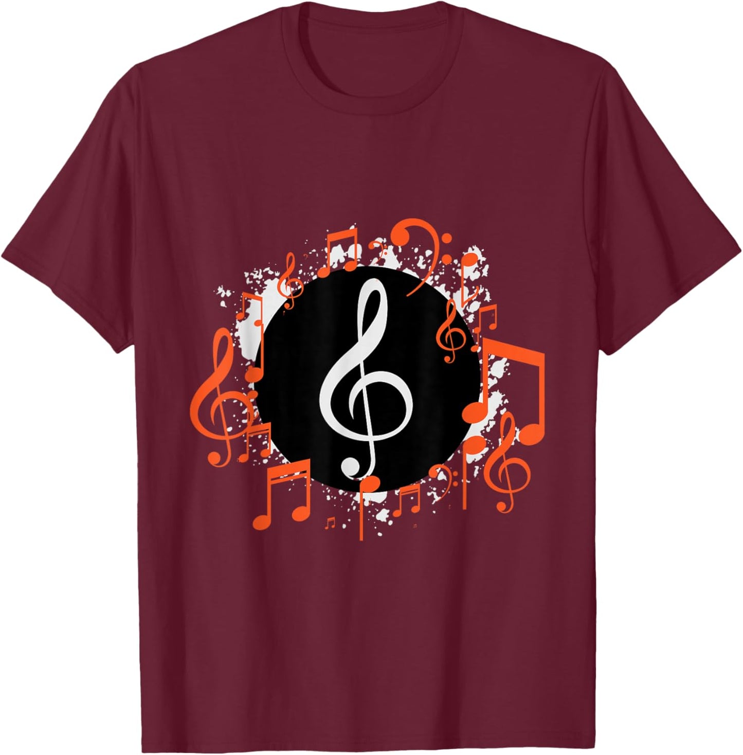 Violin Clef, Clef, Musical Note, Musician T-Shirt - T-Shirt | Maroon